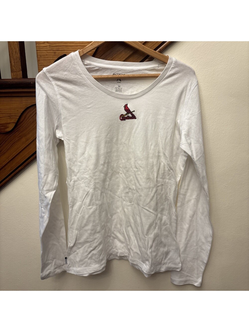 Antigua Saint Louis Cardinals Sz M MLB Long Sleeve White Shirt Stitched Vintage